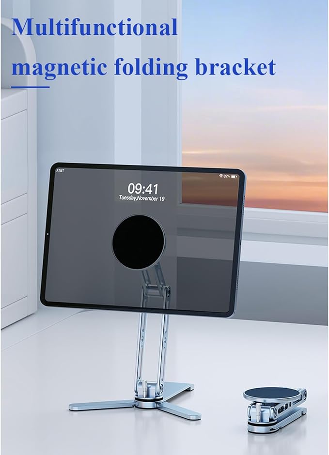 Magnetic Tripod for iPhone 16/15/14/13/12 Series & iPads,Aluminium Mini Magsafes Tripod for iPhone & Magsafes,360° Adjustable Triple Fold Design Magnetic Phone Stand