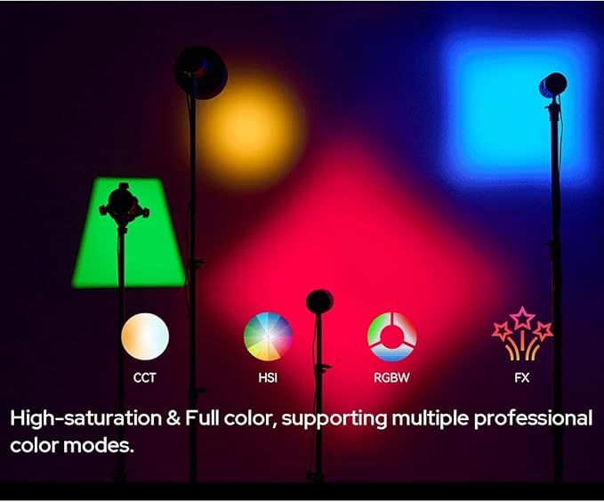 Godox RS60BI LED Video Light,Mini Size 60W Power,CCT/HSI/RGBW/FX Mode,with Detachable Battery,Support E27 Socket/USB/NPF/V-Mount Battery Power for Photographers,Filmmakers,Studios