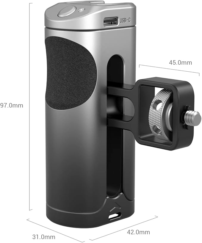 SmallRig Side Handle Grip for Smartphone Cage Video Rig, Remote Trigger Aluminum Phone Cage Handle with Wireless Remote Control Button - 3838