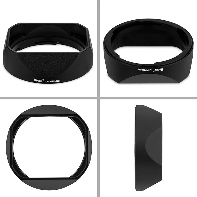 Haoge Square Metal Lens Bayonet Hood for Voigtlander 35mm F2 35mm F1.5 28mm F2.0 Type I & II Ultron Aspherical Vintage Line Leica VM Mount Lens LH-VM13P-NB Replace LH-12 LH-4N