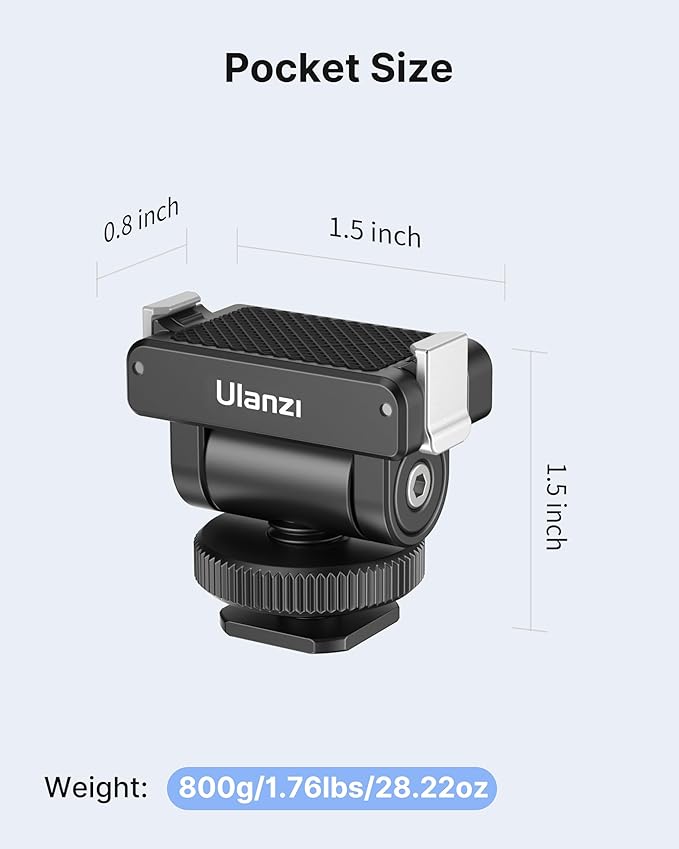 ULANZI CA22 Cold Shoe Adapter Mount with Magnetic Quick Mount, 180 Tilt Adjustable, Universal Camera Compatible with DJI OSMO 360/Action 2 3 4 5 Pro/G-o-P-ro Hero 13 12 11 10/Insta360 GO 3S X4 Ace Pro
