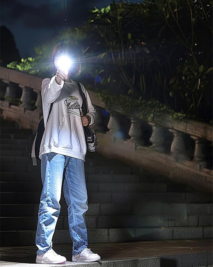 Rechargeable EDC Flashlight with Sound Beeper, Portable Flat Pocket Flashlights, Small Magnetic Flashlight, 7 Mode Side Light Clip On Handheld Flashlight for Outdoor Home Working, Black