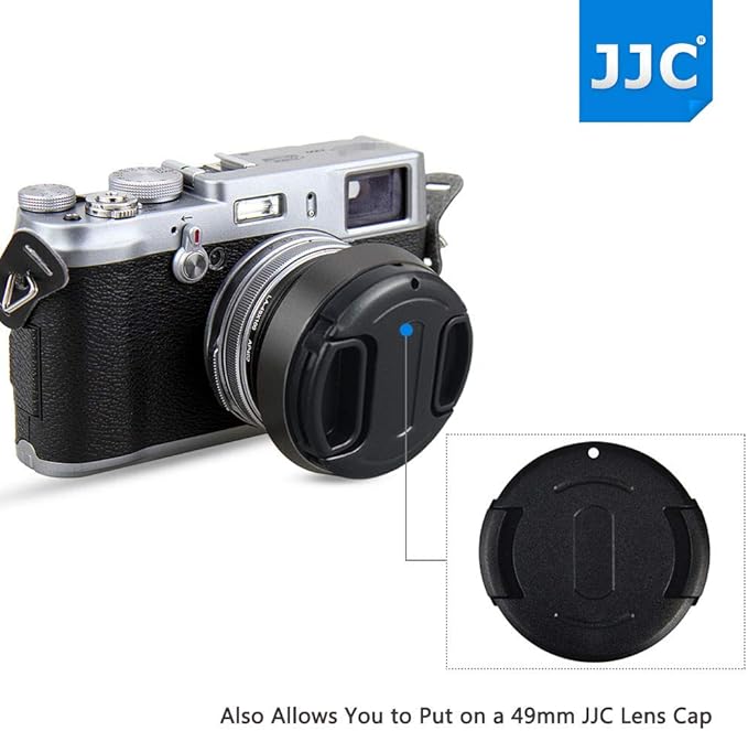 JJC Metal Lens Hood Shade Protector with 49mm Filter Adapter Ring for Fujifilm X100VI X100V X100F X100T X100S X100 X70 Replaces Fujifilm LH-X100 Lens Hood & AR-X100 Filter Adapter Ring/Black