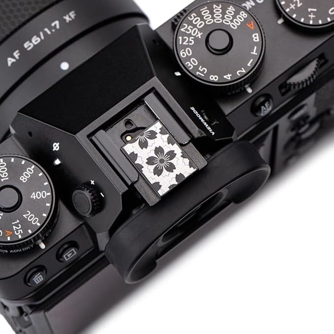 Camera Metal Hot Shoe Cover Shutter Buttons Protector for Fuji X100VI X100V X-T4 X-T3 XPRO3 XPRO2 for ZF Z5 Z6 Z6II (Black-Hot Shoe Cover)