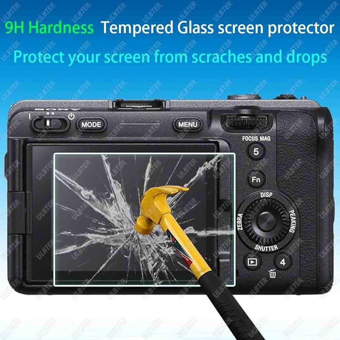 ULBTER Screen Protector for Sony Alpha FX3 / FX30 Camera & Hot Shoe Cover 0.3mm 9H Hardness Tempered Glass Anti-Scrach Anti-Fingerprint Anti-Bubble [3+2 Pack]