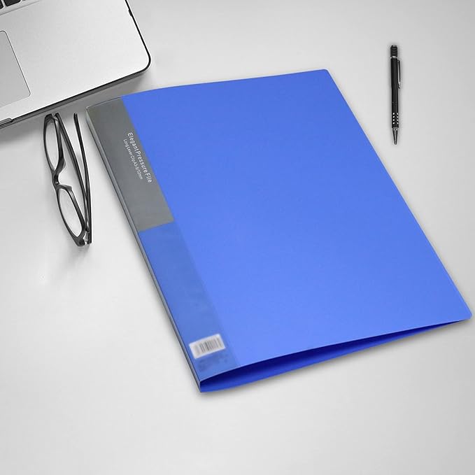 Acocony Punchless Binder with 2 Clamp Letter Size Punchless Clamp Binder 8.5 x 11 Report Covers Plastic Blue Pack of 6