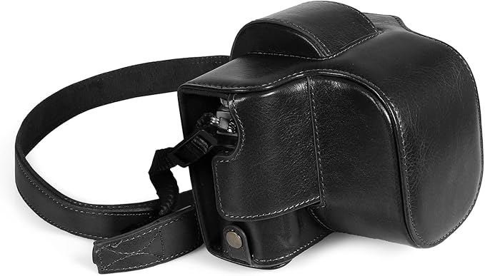 MegaGear MG2010 Ever Ready Genuine Leather Camera Case Compatible with Nikon Z fc (16-50mm)-(Black)