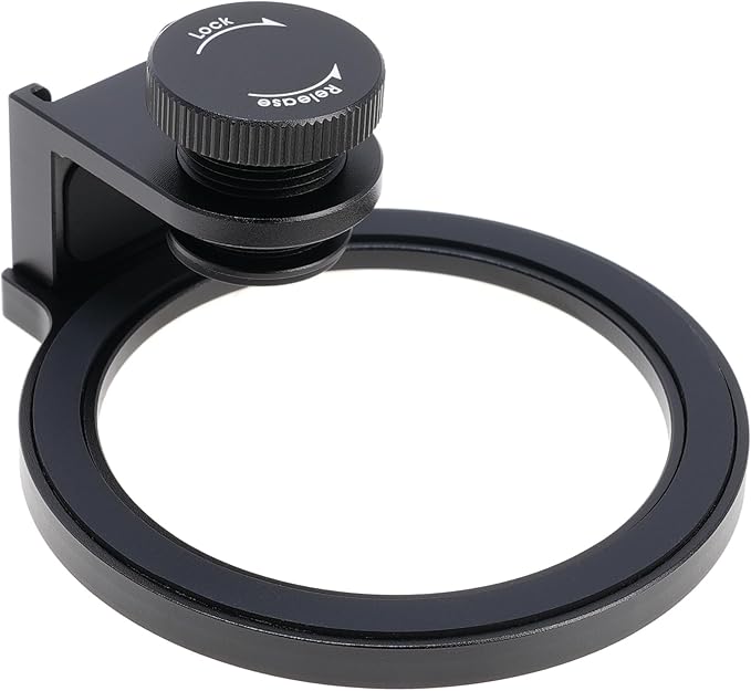 FOTGA Clip-on 67mm Thread Lens Filter Adapter for iPhone 17 14 15 16 Pro Max Smartphone Cell Phone,Cold Shoe Mount for Micrphone/LED Light,Anti-Slip/Anti-Scratch Lock Knob (Filter Adapter)