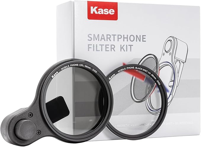 Kase 58mm Magnetic Phone Filters Black Mist 1/4 + CPL, 0.5s Quick-Snap Clip-On for iPhone 17 16 15 Pro Max Android, for TikTok Reels Shorts
