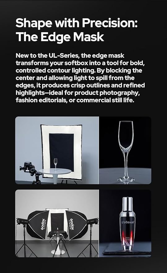 Godox Softbox Godox Quick Release Umbrella Softbox,Bowens Mount with Removable Front and Inner Diffusers/Grip/Diffuser Plate for Photography, Live Streaming,Location Portrait (UL-BOX-30 * 120)