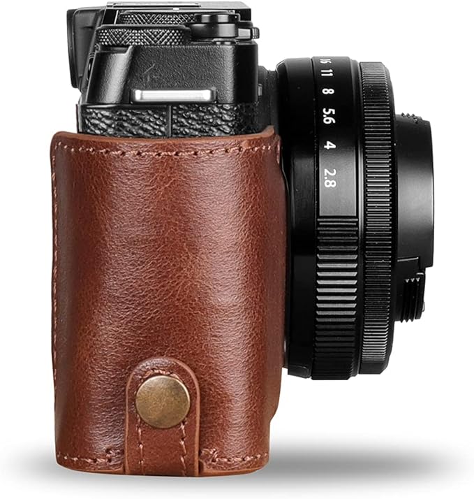 MegaGear Ever Ready Genuine Leather Camera Half Case Compatible with Fujifilm X Series X-E4,Brown,MG1982