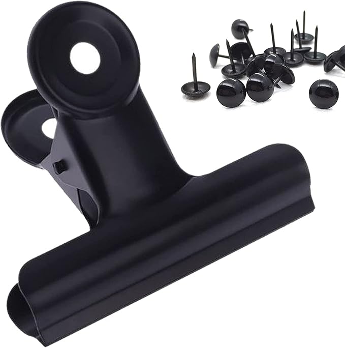 Bulldog Black Metal Binder Clips with Strong Spring - Small, 38 mm, Seal Clamps for Coffee Tea Food Bags, Decorative Clips for DIY Photo Grid