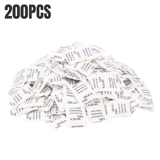 200PCS Premium Transparent Desiccant Packs for Storage, Absorbers for Control Absorbing, Desiccant Dehumidifiers Bags for Electronics, Clothes Shoes, Jewelry, Spices(Color:3 * 4cm)