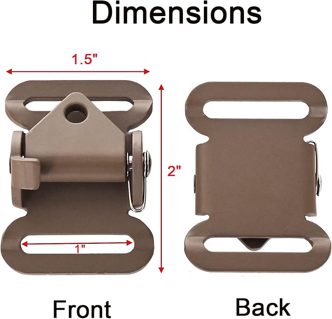 Cam Buckle Quick Adjust Spring Loaded Cam Lock Buckle Non-slip Buckle for 1 Inch Webbing Backpack Sling Bag Straps