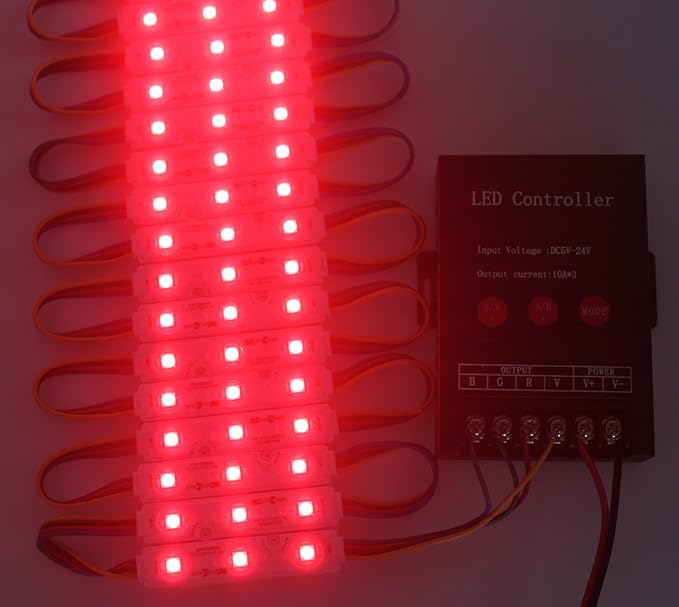 REXTiN 200pcs 12V 5050 SMD 3 LED Module RGB Color Changing Lights Lamp for Home Garden Xmas Wedding Party Decoration Letter Design (RGB Injection)