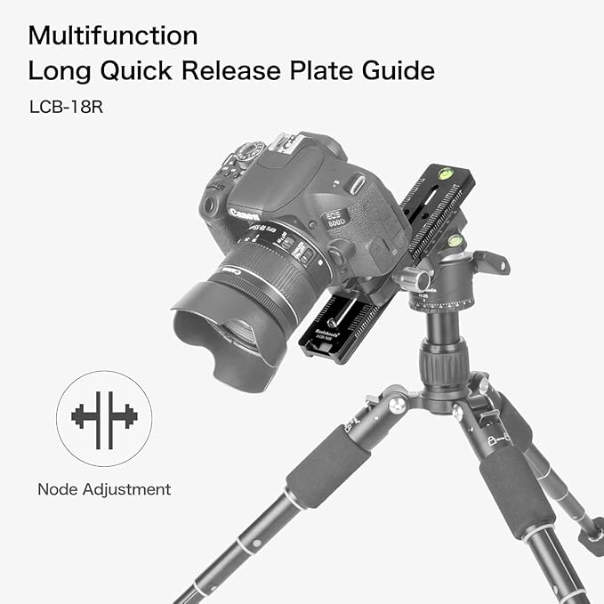 koolehaoda 180mm Quick Release Plate Rail Nodal Slide Dual Dovetail Plate with Bubble Level Compatible Arca-Swiss