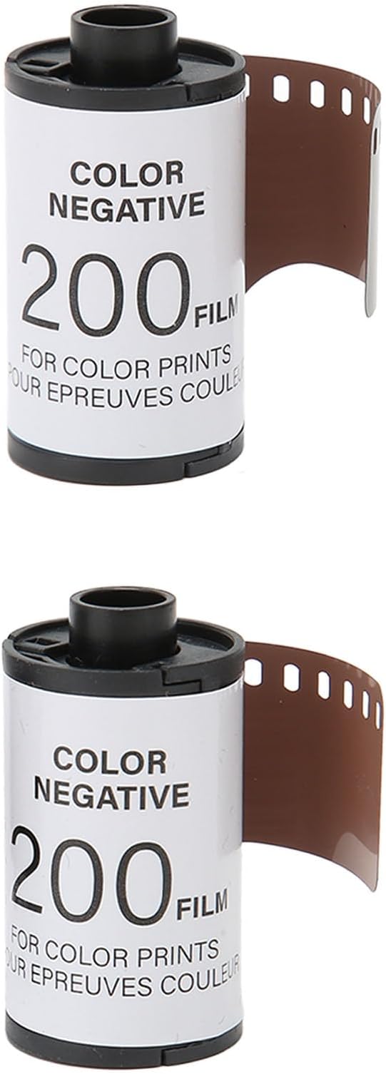 2 Rolls 35mm Camera Color Film ISO 200, High Saturation HD Color Negative Film, 8 Exposures per Roll for 135 Cameras, Ideal for Portraits and Low Light Photography