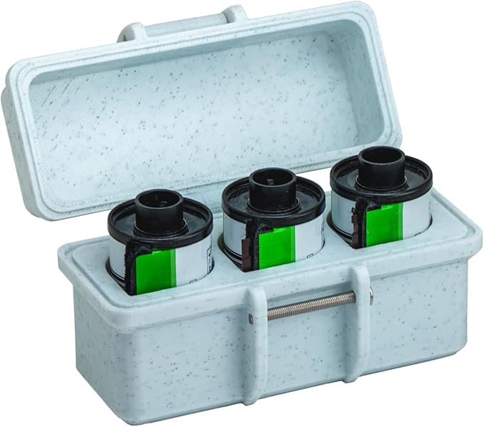 Film Box/135 Film Case -for 3 Rolls of 35mm Films ，to Sort & Enjoy & Safeguard Film, 3D Printing Technology。 (Gray)
