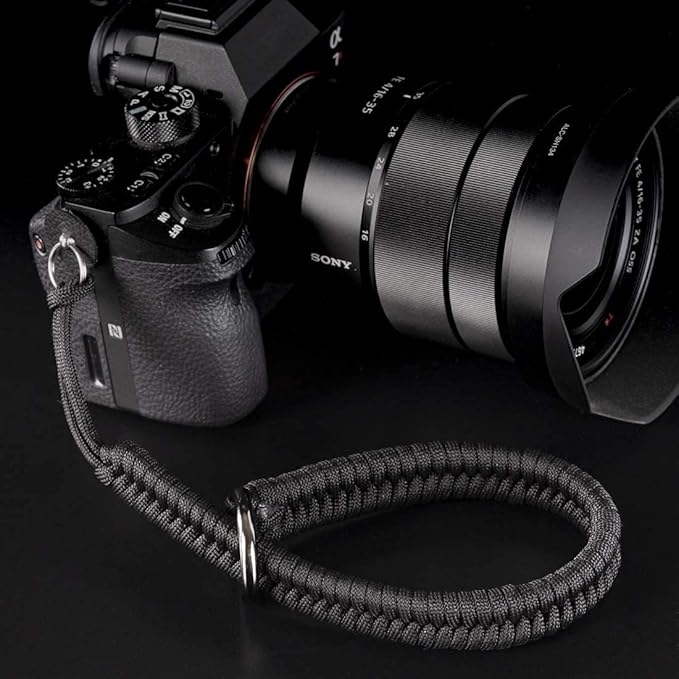 Qiang Ni Camera Wrist Strap - Paracord Quick Release Camera Hand Strap Wrist Lanyard for DSLR or Mirrorless Camera - Black