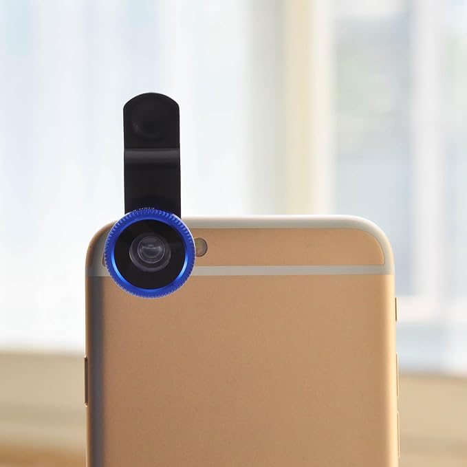 3-in-1 Phone Camera Lens Kit with Fisheye Lens Wide Angle and Macro Clip Compatible with Smartphones for Enhanced Mobile Photography