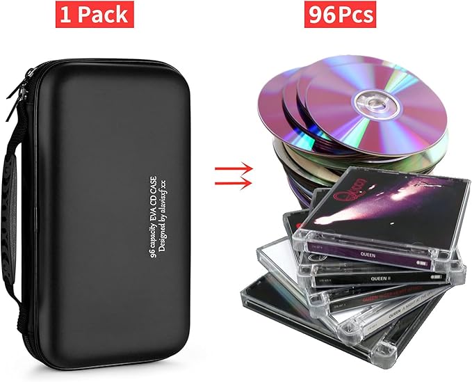 DVD Case, EVA CD Case Holder Storage Organizer Portable Protective DVD Wallet Holder for Car