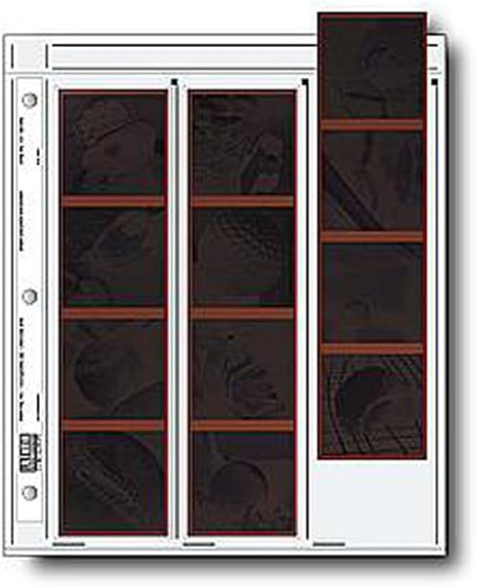 Print File Ultima Archival 120 Size Negative Pages Holds Three Sleeved Strips of Four 6x6 Frames, Pack of 25, #ULT1203HB
