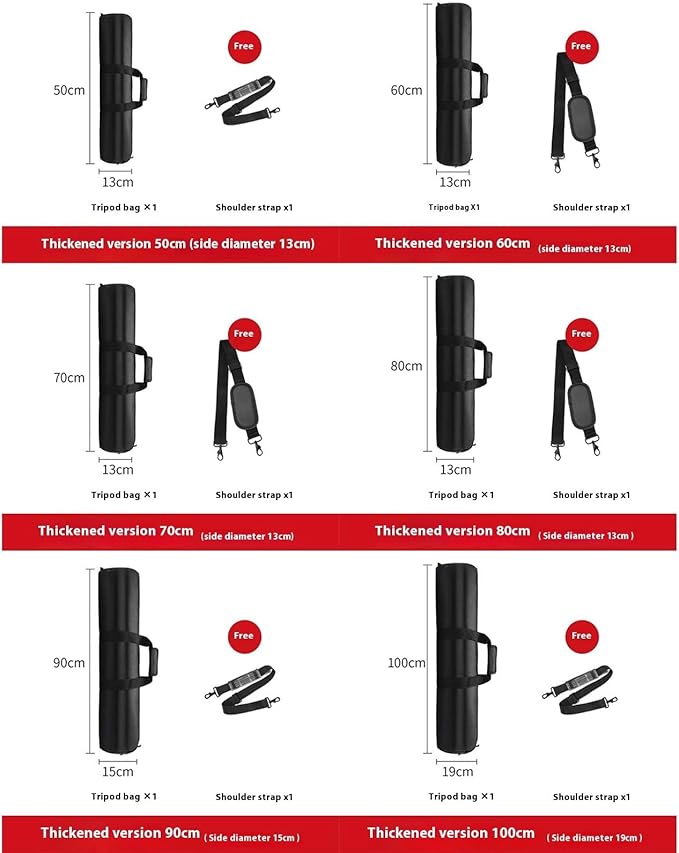 Camera Equipment Storage Bag Pouches Reinforced Base Design Padded Compartment Portable Shoulder Strap Tripod Organizers Monopod Travel Carrying Case