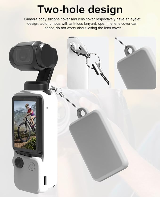 PULUZ Pocket 3 Silicone Cover, Soft Protective Case Compatible with DJI Osmo Pocket 3, Lens Protector Screen Protector Grip Cover Accessories(White)