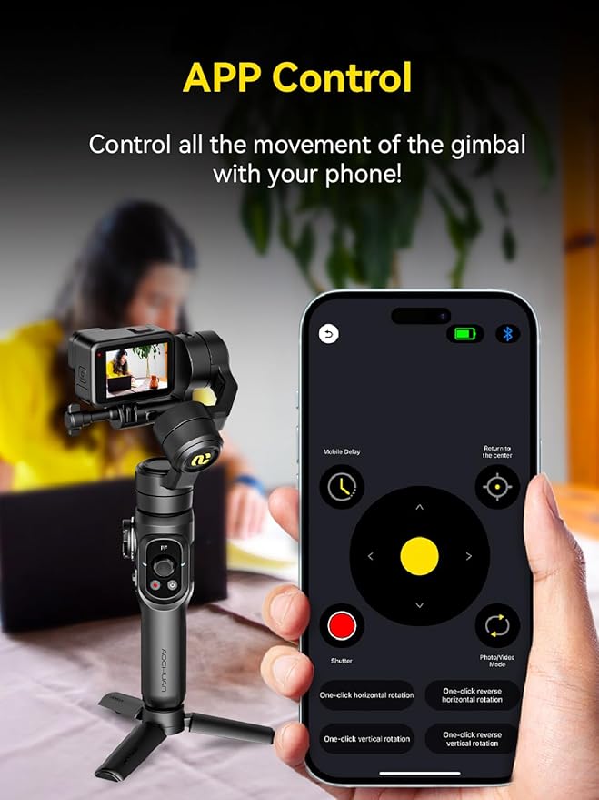 AOCHUAN Gimbal Stabilizer for Go Pro, Handheld Gimbal with 360° Rotation for Video Recording, 3-Axis Gimbal Stabilizer Compatible with Gopro Hero 12/11, Osmo Action, Insta360 ONE R,Sony RX0-Smart G1