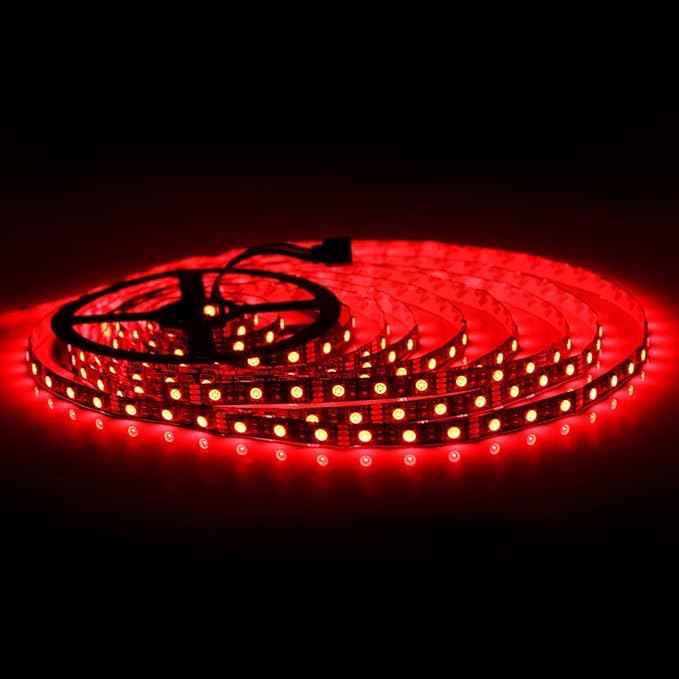 SUPERNIGHT 5050 RGB LED Strip Lights-32.8ft 600 LEDs, DC 24V Color Changing LED Lights Black PCB for Valentine Decor, Wedding Sparklers, Christmas Lights, Indoor Decoration (Only Light Strip)