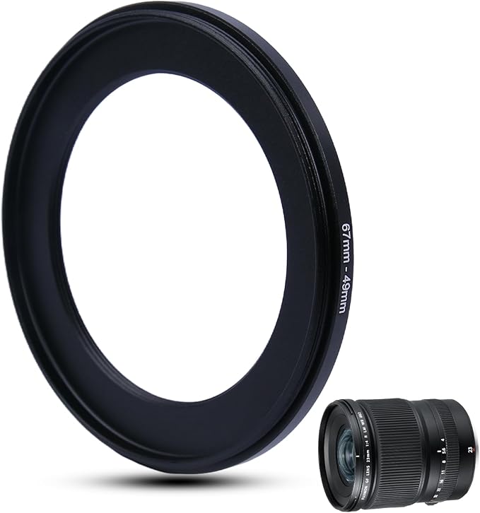 Metal Step Down Ring Filter Adapter - 67mm to 49mm - Metal Ring Step Down Rings Adapter Filter Compatible with All 49mm UV, CPL, ND, Lens Hood, Threaded Lens ect