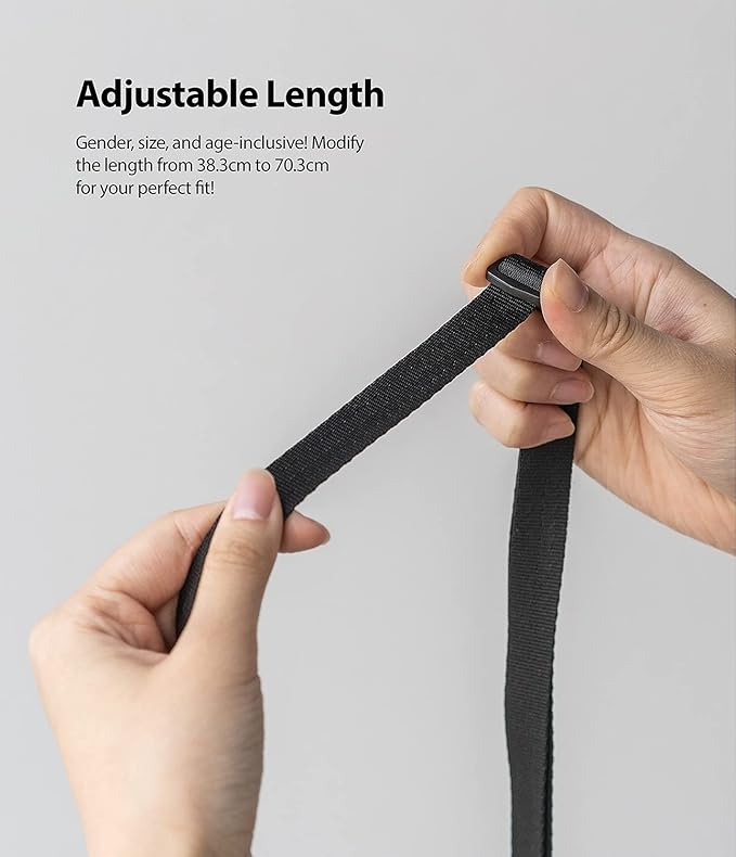 Ringke Lanyard Strap [One-Touch Buckle] Designed for Camera Strap and Phone Strap, Adjustable Sturdy Universal Neck Strap Compatible with Camera and Phone Case - Black