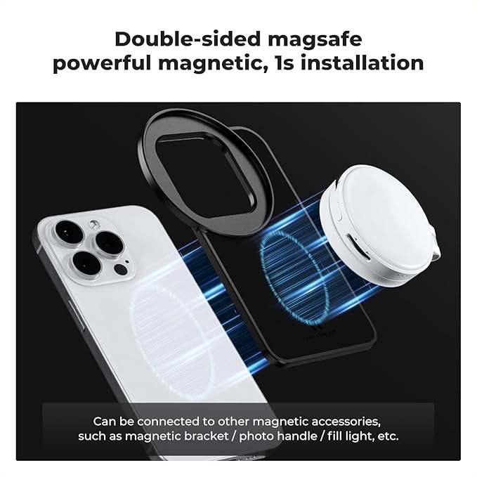 K&F CONCEPT 6.1 inch Magnetic Lens Filter Mount Adapter Compatible with iPhone and 67mm Threaded Filters, Compatible with 17/16/15/14/13/12, 16/15/14/13/12 Pro (Filter Not Included)