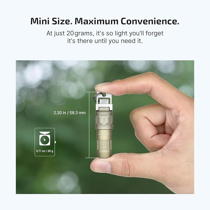 OLIGHT iUltra Rechargeable EDC Flashlight, 80 Lumens Mini LED Keychain Light, Easy take with Pocket or Attach to Keyring, Bag, for Everyday Carry and Emergencies (Olive-Green)