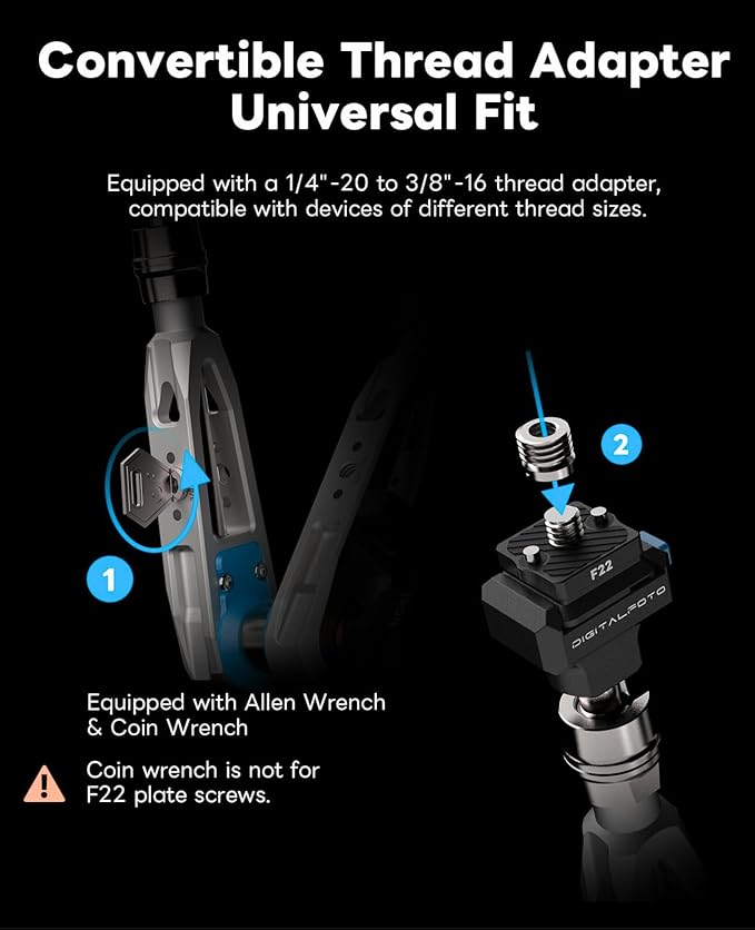DF DIGITALFOTO 11" Magic Arm with F22 Quick Release, Elegant Strength Magic Arm with 1/4" 3/8" Thread Screw 360° Ball Heads for Monitor,Flash,Light,Camera Cage,Max Load Capacity 5kg (Glacier Silver)