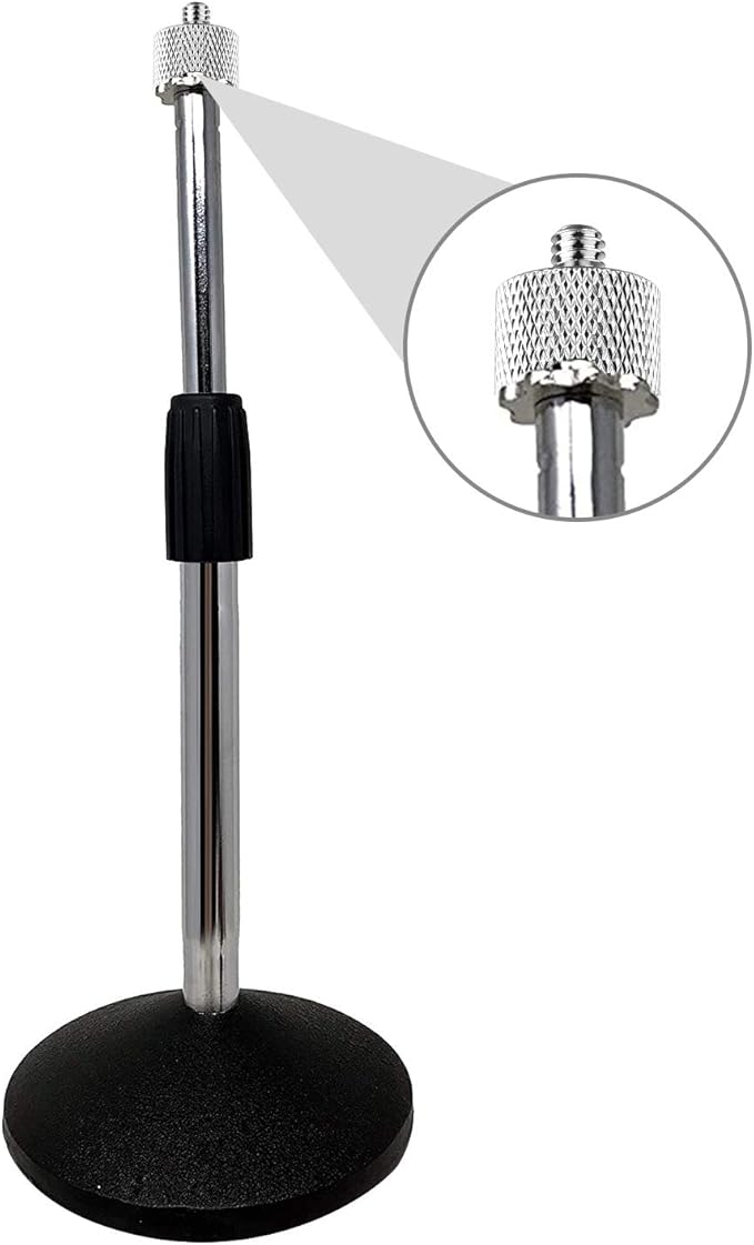 Mic Stand Adapter, ChromLives Microphone Screw Adapter 1/4''-20 to 5/8''-27 Male to Female Threaded Mic Adapter, for Camera Monitor, Microphone Stand, 4 Pack (sliver)