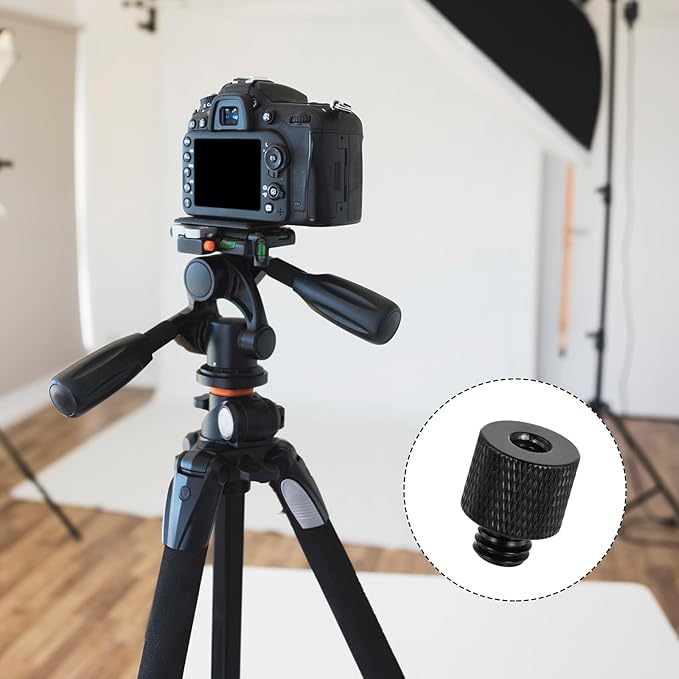 24pcs Mic Stand Adapter, 6 Types Sturdy Mic Thread Adapter 3/8 Female to 1/4 Male Adapters Camera Stand Adapter Mic Screw Adapter for Microphones Tripods Cameras Stands