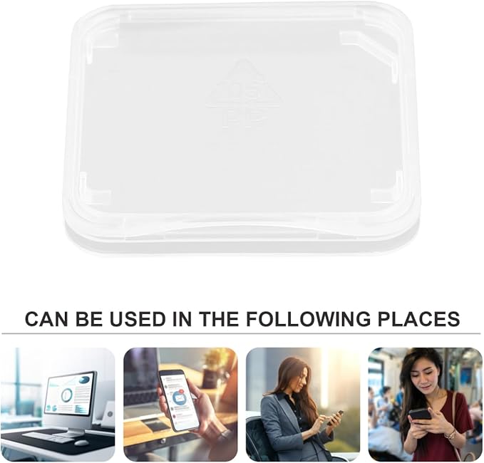 iplusmile 100 Pack Single Card Case, Clear Plastic Memory Card Holder Storage Box for SDHC SDXC, Protective Small Square Organizer Container for Photographers 1.41 Inch