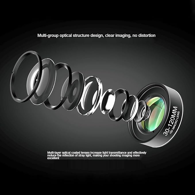 Professional 10X Macro Lens for Smartphones, 4K Ultra HD Glass Lens with Universal Clip, Lens Caps & Carrying Case, Fits iPhone, Samsung, Pixel, Android Phones