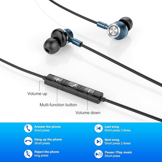 USB C Wired Earbuds, in Ear Earphones for Laptop PC with Microphone, Magnetic Noise Isolation Headset Compatible for iPhone 16 15 Pro Max Plus iPad Pro Samsung MacBook