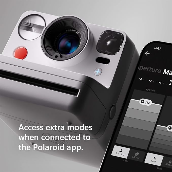 Polaroid Now+ 3rd Generation Bluetooth i-Type Instant Camera with 16 Color Film Photos, White | App Controlled with Signature Series Power Bundle