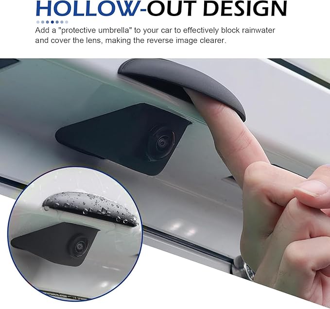Bawkars Car Rear View Camera Anti-Rain Cover, ABS Reversing Camera Protection Modification Accessory, Non-Destructive Installation Protective Cover, Universal for Most Cars (Black)