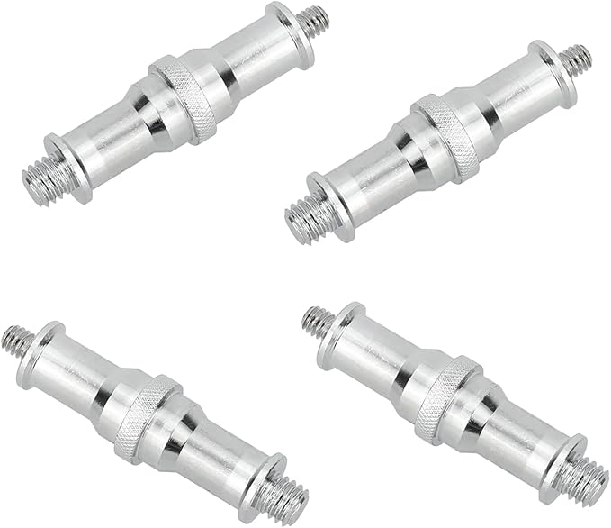 CAMVATE Standard 1/4 to 3/8 inch Metal Male Convertor Threaded Screw Adapter Spigot Stud for Studio Light Stand, Hotshoe/Coldshoe Adapter, Ball Head, Wireless Flash Receiver, Trigger(4 Pieces) - 3283