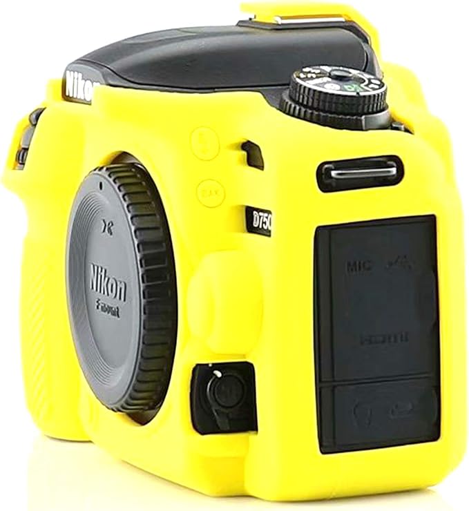 Professional Secure Silicone Camera Cases Bag Housing Rubber Body Skin for Nikon D7500 Digital SLR Camera (Yellow)