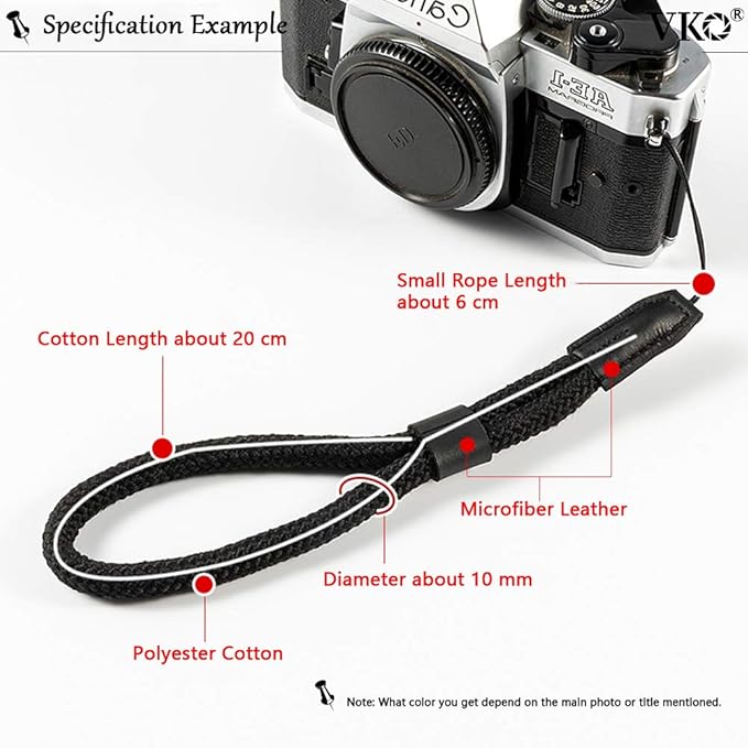 Soft Camera Wrist Strap, Rope Hand Strap for Point-and-Shoot, Mirrorless, Small Cameras - Grey