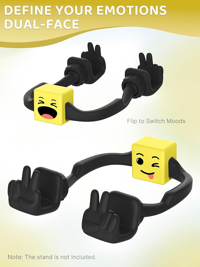 Stocking Stuffers for Teens Girls Boys Adults Cell Phone Holder with Clip: Dual-Sided Mood Cubes Clips for Gesture Phone Stand Desk Accessory Cool Gadget Birthday Gifts for Men Kids Women Christmas