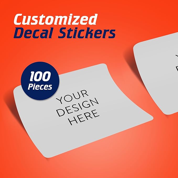 100 Custom Vinyl Stickers - Upload Your own Image, Text, Design, Logo - Personalized Logo Labels for Handmade, Packaging, Bottle, Jars, Candle, Brand Stickers (Gray, 6x4)