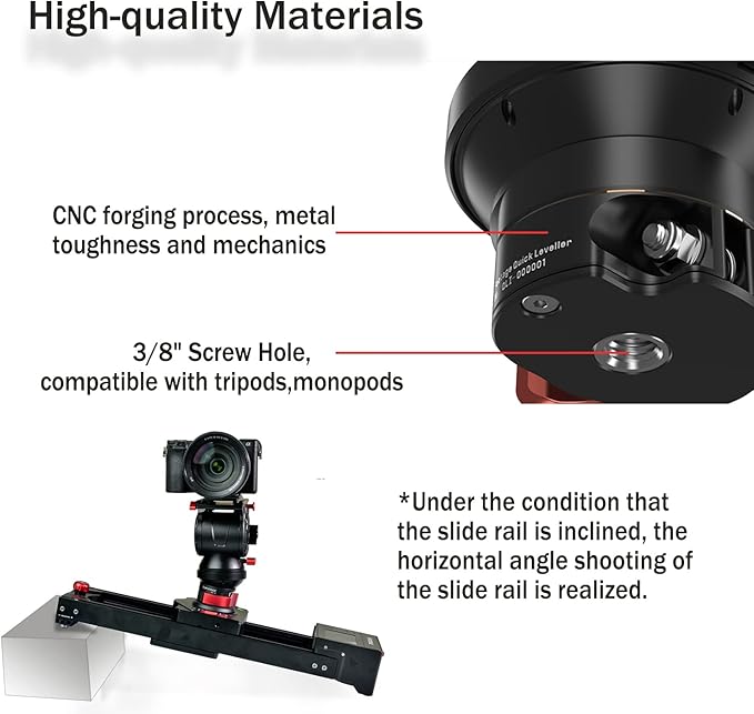 IFOOTAGE Camera Leveler Tripod Base QL-I,with 3/8" Thread,Aluminum Alloy Buckle Quick Adjust Ball Head,Bubble Spirit Level,Tilt 15° Degree 360 Pan Movement,for DSLR,Cannon,Nikon,Sony