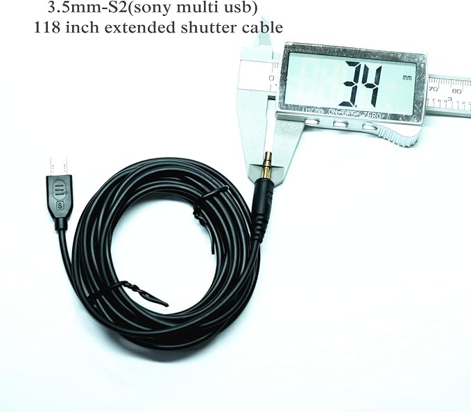 300cm Extension Cable vpr1 3.5mm-Multi Shutter Release Cable for Sony Cameras to Connect The Shutter Remote Control Wireless/Also Available for PocketWizard Plus III II MultiMAX (3.5-S2 118in/3m)