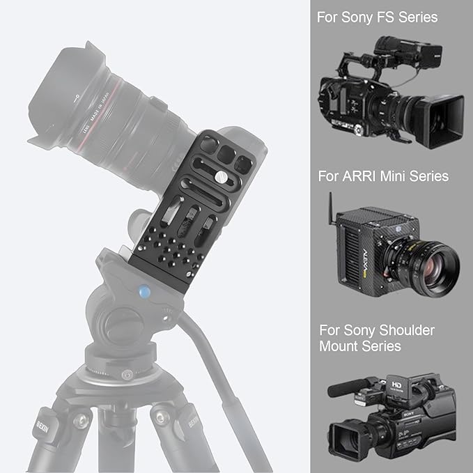 DINESK Camera L Bracket,Universal Vertical Camera Mount Horizontal Switching Tripod Quick Release Plate Compatible with Canon Nikon Sony 4K Video Fujifilm DJI Stabilizer Monopod (Short Version)